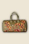 Buy_PickAleaf_Olive Green Embroidery Autumn Whisper Duffel Bag _Online_at_Aza_Fashions