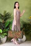 PickAleaf_Olive Green Embroidery Autumn Whisper Duffel Bag _at_Aza_Fashions
