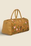 Shop_PickAleaf_Gold Embroidery Flora Duffel Bag _at_Aza_Fashions