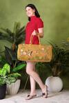 Buy_PickAleaf_Gold Embroidery Flora Duffel Bag _Online_at_Aza_Fashions