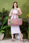 Shop_PickAleaf_Pink Embroidery Paradise Duffel Bag _Online_at_Aza_Fashions