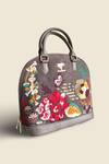 PickAleaf_Gray Embroidery Garden Grey Hand Bag _Online_at_Aza_Fashions