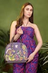 PickAleaf_Purple Embroidery Violet Valley Handbag _at_Aza_Fashions