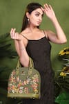 Buy_PickAleaf_Olive Green Embroidery Handbag _Online_at_Aza_Fashions