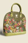 Shop_PickAleaf_Olive Green Embroidery Handbag _at_Aza_Fashions