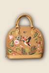 Shop_PickAleaf_Gold Embroidery Flora Handbag _at_Aza_Fashions