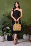 Buy_PickAleaf_Gold Embroidery Flora Handbag _Online_at_Aza_Fashions