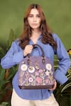 Buy_PickAleaf_Purple Embroidery Daisy Dream Handbag _at_Aza_Fashions