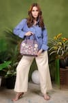 Buy_PickAleaf_Purple Embroidery Daisy Dream Handbag _Online_at_Aza_Fashions