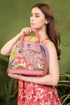 Shop_PickAleaf_Pink Embroidery Paradise Handbag _Online_at_Aza_Fashions