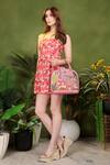 Buy_PickAleaf_Pink Embroidery Paradise Handbag 