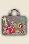 Shop_PickAleaf_Gray Garden Grey Laptop Bag _at_Aza_Fashions