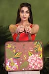 Buy_PickAleaf_Brown Blossom Wood Designer Laptop Bag _at_Aza_Fashions