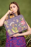 Buy_PickAleaf_Purple Violet Valley Embroidered Laptop Bag _at_Aza_Fashions