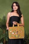 Buy_PickAleaf_Gold Flora Laptop Bag _Online_at_Aza_Fashions