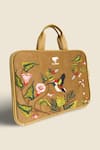 Shop_PickAleaf_Gold Flora Laptop Bag _Online_at_Aza_Fashions