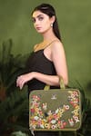 Shop_PickAleaf_Olive Green Waves Designer Laptop Bag _Online_at_Aza_Fashions