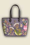 Shop_PickAleaf_Purple Embroidery Violet Valley Tote Bag _at_Aza_Fashions