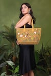 PickAleaf_Gold Embroidery Flora Tote Bag _Online_at_Aza_Fashions