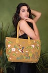 Buy_PickAleaf_Gold Embroidery Flora Tote Bag _Online_at_Aza_Fashions