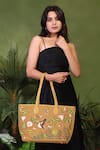 Shop_PickAleaf_Gold Embroidery Flora Tote Bag _Online_at_Aza_Fashions