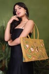 PickAleaf_Gold Embroidery Flora Tote Bag _at_Aza_Fashions