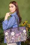 PickAleaf_Purple Embroidery Daisy Dream Tote Bag _Online_at_Aza_Fashions