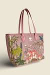 Shop_PickAleaf_Pink Embroidery Paradise Tote Bag _at_Aza_Fashions