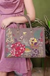 Shop_PickAleaf_Gray Embroidery Garden Grey Shoulder Bag _Online_at_Aza_Fashions