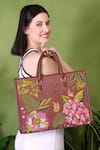 Shop_PickAleaf_Brown Embroidery Blossom Wood Shoulder Bag _Online_at_Aza_Fashions