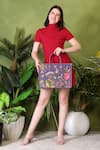 Buy_PickAleaf_Purple Embroidery Violet Valley Designer Shoulder Bag _Online_at_Aza_Fashions