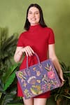Buy_PickAleaf_Purple Embroidery Violet Valley Designer Shoulder Bag _at_Aza_Fashions