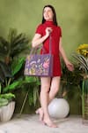 PickAleaf_Purple Embroidery Violet Valley Designer Shoulder Bag _at_Aza_Fashions