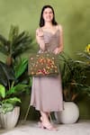 Shop_PickAleaf_Olive Green Embroidery Autumn Whisper Shoulder Bag _Online_at_Aza_Fashions