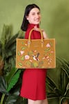 PickAleaf_Gold Embroidery Flora Shoulder Bag _Online_at_Aza_Fashions
