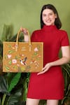 Buy_PickAleaf_Gold Embroidery Flora Shoulder Bag _at_Aza_Fashions