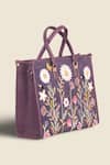 Shop_PickAleaf_Purple Embroidery Daisy Dream Shoulder Bag _at_Aza_Fashions