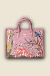 Shop_PickAleaf_Pink Embroidery Paradise Shoulder Bag _at_Aza_Fashions