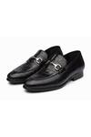 Shop_Dapper Shoes_Black Crocodile Horsebit Loafers _at_Aza_Fashions