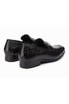 Shop_Dapper Shoes_Black Crocodile Horsebit Loafers _Online_at_Aza_Fashions
