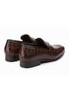 Buy_Dapper Shoes_Brown Crocodile Horsebit Loafers _Online_at_Aza_Fashions
