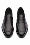 Dapper Shoes_Black Soft Unlined Penny Loafers _at_Aza_Fashions