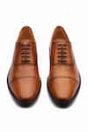 Shop_Dapper Shoes_Tan Cap Toe Oxford Distressed Patina Shoes _Online_at_Aza_Fashions