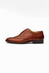 Dapper Shoes_Tan Cut Work Brown Full Brogue Wingtip Oxford Shoes _Online_at_Aza_Fashions