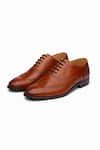 Shop_Dapper Shoes_Tan Cut Work Brown Full Brogue Wingtip Oxford Shoes _at_Aza_Fashions