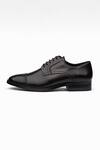 Shop_Dapper Shoes_Black Cap Toe Derby Shoes _Online_at_Aza_Fashions