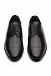 Dapper Shoes_Black Cap Toe Derby Shoes _at_Aza_Fashions