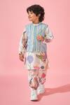 Buy_Joey & Pooh_White , , Embroidery Floral Print Kurta Set _at_Aza_Fashions