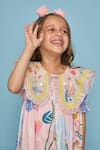 Joey & Pooh_Pink Chanderi, Viscose, Cotton, Shantoon Embroidery Dress _Online_at_Aza_Fashions