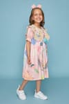 Shop_Joey & Pooh_Pink Chanderi, Viscose, Cotton, Shantoon Embroidery Dress _Online_at_Aza_Fashions